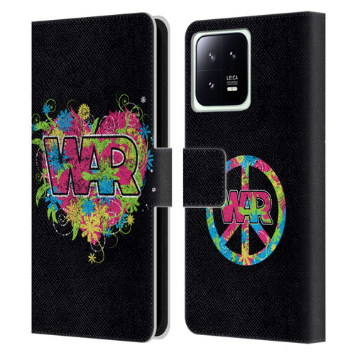 War Graphics Heart Logo Leather Book Wallet Case Cover For Xiaomi 13 5G