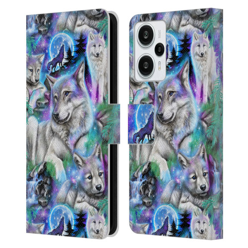 Sheena Pike Animals Daydream Galaxy Wolves Leather Book Wallet Case Cover For Xiaomi Redmi Note 12T