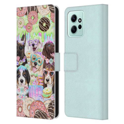 Sheena Pike Animals Puppy Dogs And Donuts Leather Book Wallet Case Cover For Xiaomi Redmi 12