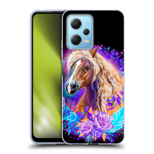Sheena Pike Animals Purple Horse Spirit With Roses Soft Gel Case for Xiaomi Redmi Note 12 5G
