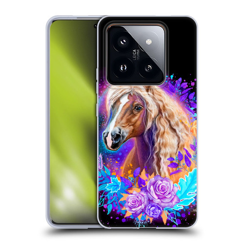 Sheena Pike Animals Purple Horse Spirit With Roses Soft Gel Case for Xiaomi 14 Pro