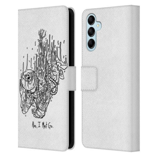 Matt Bailey Art Alas I Must Go Leather Book Wallet Case Cover For Samsung Galaxy M14 5G