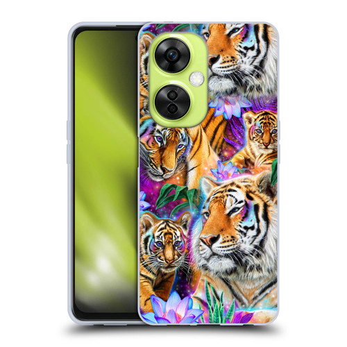 Sheena Pike Big Cats Daydream Tigers With Flowers Soft Gel Case for OnePlus Nord CE 3 Lite 5G