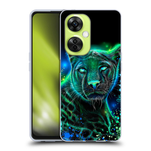 Sheena Pike Big Cats Neon Blue Green Panther Soft Gel Case for OnePlus Nord CE 3 Lite 5G