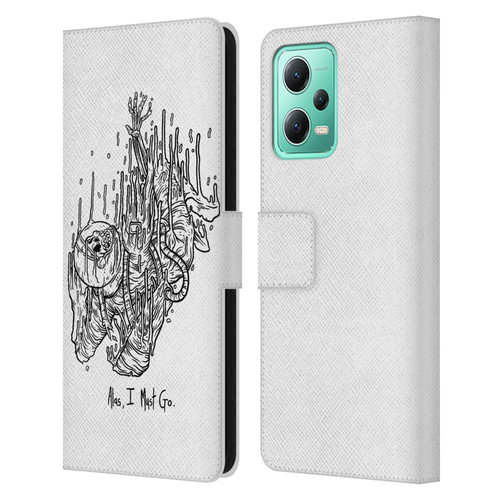 Matt Bailey Art Alas I Must Go Leather Book Wallet Case Cover For Xiaomi Redmi Note 12 5G