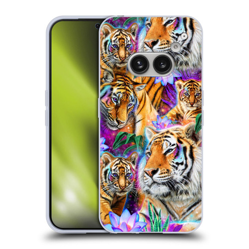Sheena Pike Big Cats Daydream Tigers With Flowers Soft Gel Case for Nothing Phone (2a)