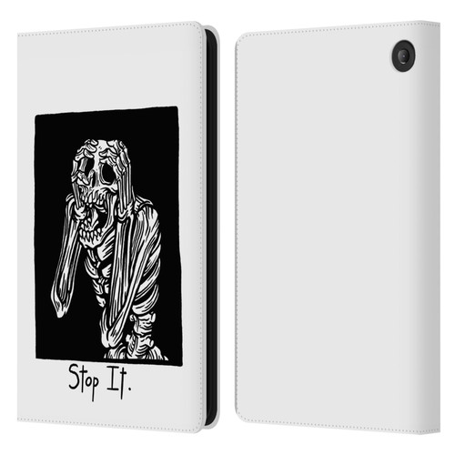 Matt Bailey Skull Stop It Leather Book Wallet Case Cover For Amazon Fire 7 2022