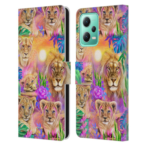 Sheena Pike Big Cats Daydream Lions And Cubs Leather Book Wallet Case Cover For Xiaomi Redmi Note 12 5G