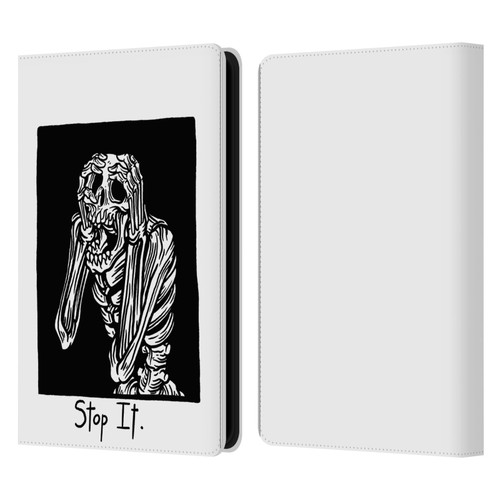 Matt Bailey Skull Stop It Leather Book Wallet Case Cover For Amazon Kindle Paperwhite 5 (2021)
