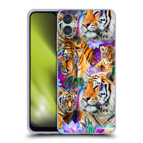 Sheena Pike Big Cats Daydream Tigers With Flowers Soft Gel Case for Samsung Galaxy M04 5G / A04e