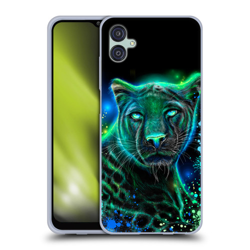 Sheena Pike Big Cats Neon Blue Green Panther Soft Gel Case for Samsung Galaxy M04 5G / A04e