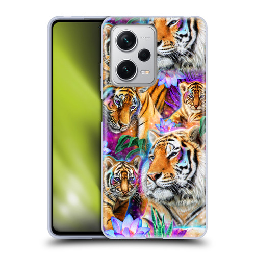 Sheena Pike Big Cats Daydream Tigers With Flowers Soft Gel Case for Xiaomi Redmi Note 12 Pro+ 5G