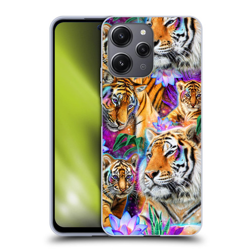 Sheena Pike Big Cats Daydream Tigers With Flowers Soft Gel Case for Xiaomi Redmi 12