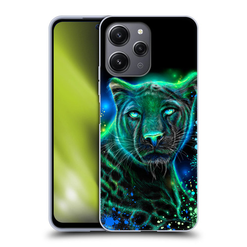 Sheena Pike Big Cats Neon Blue Green Panther Soft Gel Case for Xiaomi Redmi 12