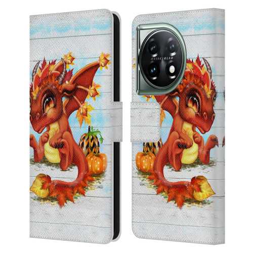 Sheena Pike Dragons Autumn Lil Dragonz Leather Book Wallet Case Cover For OnePlus 11 5G
