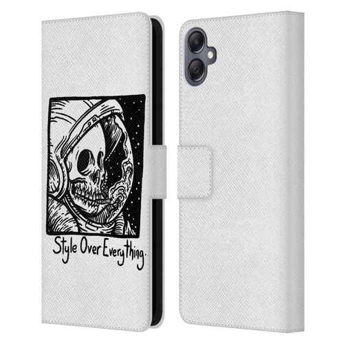 Matt Bailey Skull Style Over Everything Leather Book Wallet Case Cover For Samsung Galaxy A05