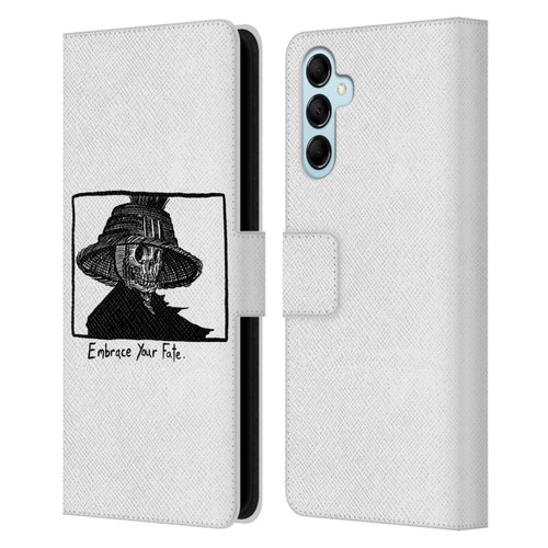 Matt Bailey Skull Embrace Your Fate Leather Book Wallet Case Cover For Samsung Galaxy M14 5G