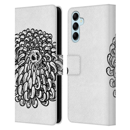 Matt Bailey Skull Flower Leather Book Wallet Case Cover For Samsung Galaxy M14 5G