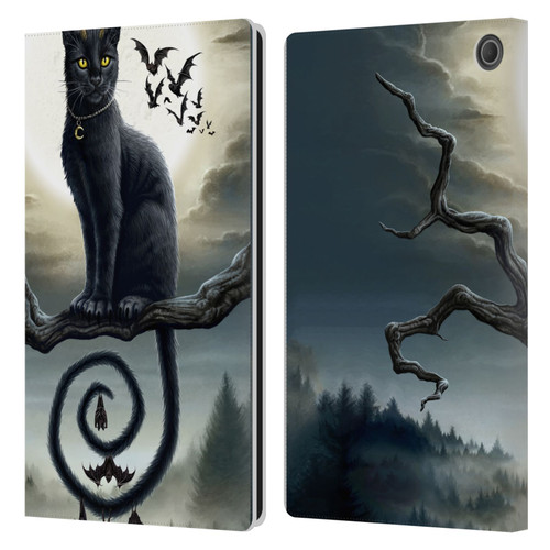 Sarah Richter Animals Gothic Black Cat & Bats Leather Book Wallet Case Cover For Amazon Fire Max 11 2023