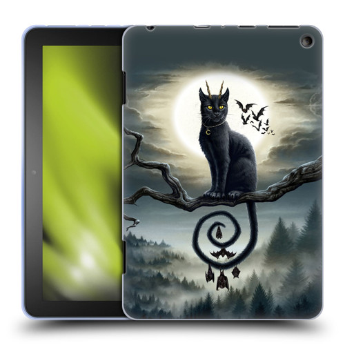 Sarah Richter Animals Gothic Black Cat & Bats Soft Gel Case for Amazon Fire HD 8/Fire HD 8 Plus 2020