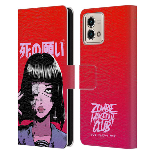 Zombie Makeout Club Art Eye Patch Leather Book Wallet Case Cover For Motorola Moto G Stylus 5G 2023