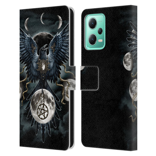 Sarah Richter Animals Gothic Black Raven Leather Book Wallet Case Cover For Xiaomi Redmi Note 12 5G