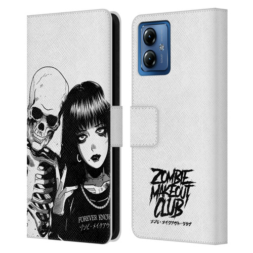 Zombie Makeout Club Art Forever Knows Best Leather Book Wallet Case Cover For Motorola Moto G14