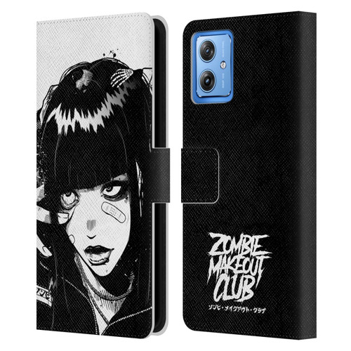 Zombie Makeout Club Art See Thru You Leather Book Wallet Case Cover For Motorola Moto G54 5G