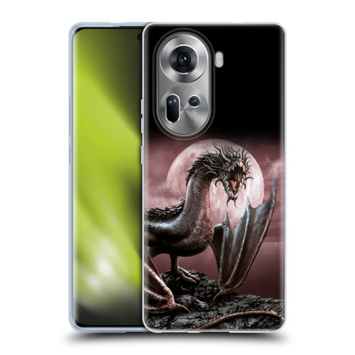 Sarah Richter Fantasy Creatures Black Dragon Roaring Soft Gel Case for OPPO Reno11