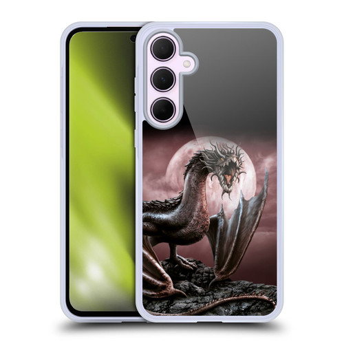 Sarah Richter Fantasy Creatures Black Dragon Roaring Soft Gel Case for Samsung Galaxy A35 5G