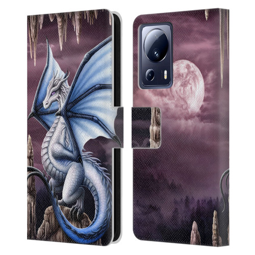 Sarah Richter Fantasy Creatures Blue Dragon Leather Book Wallet Case Cover For Xiaomi 13 Lite 5G