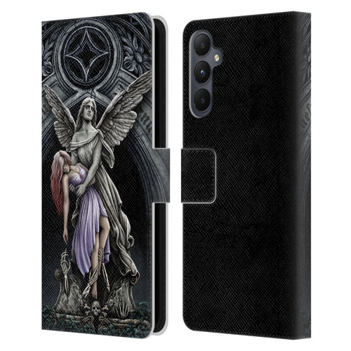 Sarah Richter Gothic Stone Angel With Skull Leather Book Wallet Case Cover For Samsung Galaxy A05s