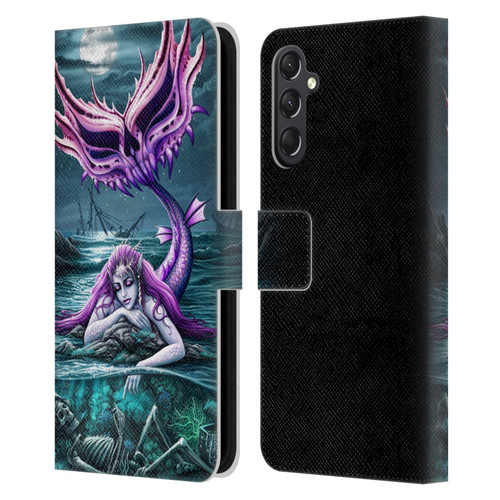 Sarah Richter Gothic Mermaid With Skeleton Pirate Leather Book Wallet Case Cover For Samsung Galaxy A24 4G / M34 5G