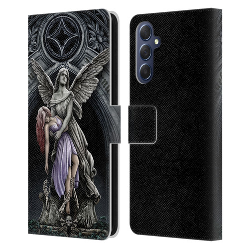 Sarah Richter Gothic Stone Angel With Skull Leather Book Wallet Case Cover For Samsung Galaxy M54 5G