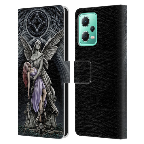 Sarah Richter Gothic Stone Angel With Skull Leather Book Wallet Case Cover For Xiaomi Redmi Note 12 5G