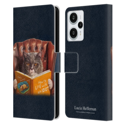 Lucia Heffernan Art Cat Self Help Leather Book Wallet Case Cover For Xiaomi Redmi Note 12T