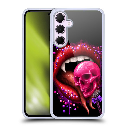 Sarah Richter Skulls Red Vampire Candy Lips Soft Gel Case for Samsung Galaxy A35 5G