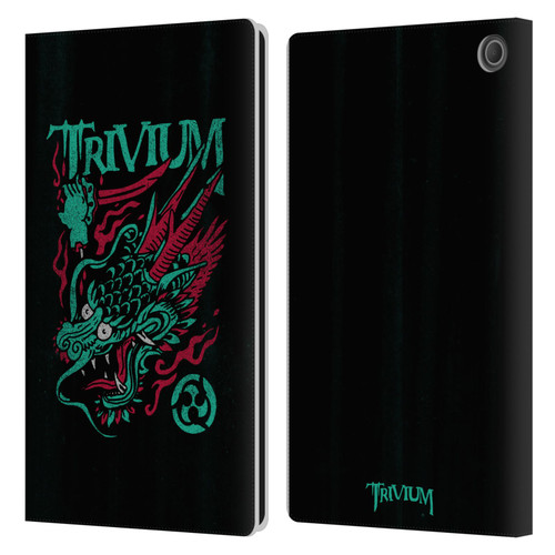 Trivium Graphics Screaming Dragon Leather Book Wallet Case Cover For Amazon Fire Max 11 2023
