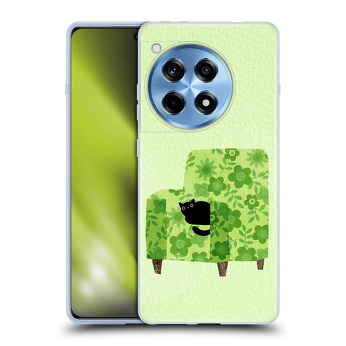 Planet Cat Arm Chair Pear Green Chair Cat Soft Gel Case for OnePlus 12R