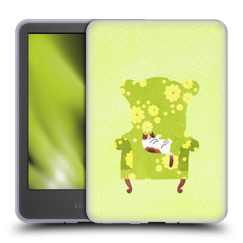 Planet Cat Arm Chair Lime Chair Cat Soft Gel Case for Amazon Kindle 11th Gen 6in 2022