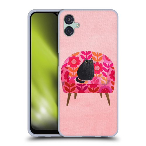 Planet Cat Arm Chair Red Chair Cat Soft Gel Case for Samsung Galaxy M04 5G / A04e