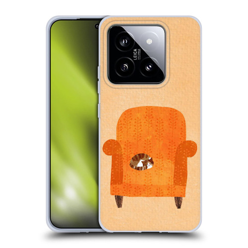 Planet Cat Arm Chair Orange Chair Cat Soft Gel Case for Xiaomi 14