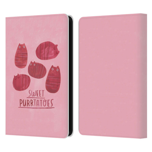 Planet Cat Puns Sweet Purrtatoes Leather Book Wallet Case Cover For Amazon Kindle 11th Gen 6in 2022