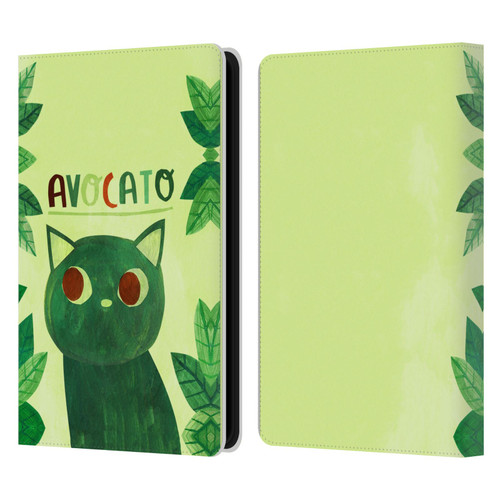 Planet Cat Puns Avocato Leather Book Wallet Case Cover For Amazon Kindle Paperwhite 5 (2021)