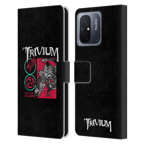 Trivium Graphics Deadmen And Dragons Date Leather Book Wallet Case Cover For Xiaomi Redmi 12C