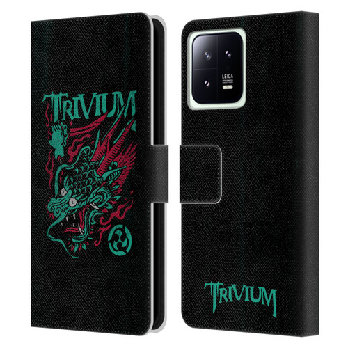 Trivium Graphics Screaming Dragon Leather Book Wallet Case Cover For Xiaomi 13 5G