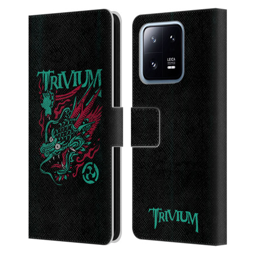 Trivium Graphics Screaming Dragon Leather Book Wallet Case Cover For Xiaomi 13 Pro 5G