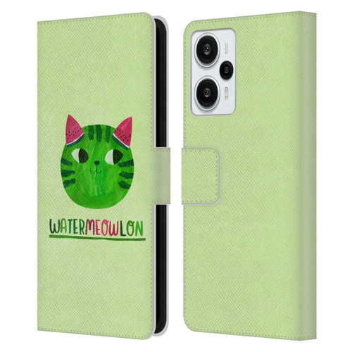 Planet Cat Puns Watermeowlon Leather Book Wallet Case Cover For Xiaomi Redmi Note 12T