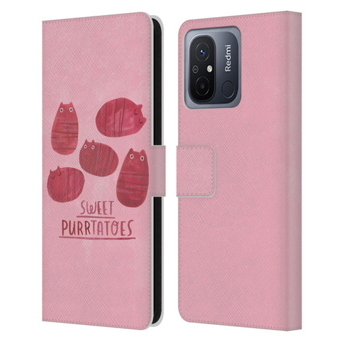 Planet Cat Puns Sweet Purrtatoes Leather Book Wallet Case Cover For Xiaomi Redmi 12C