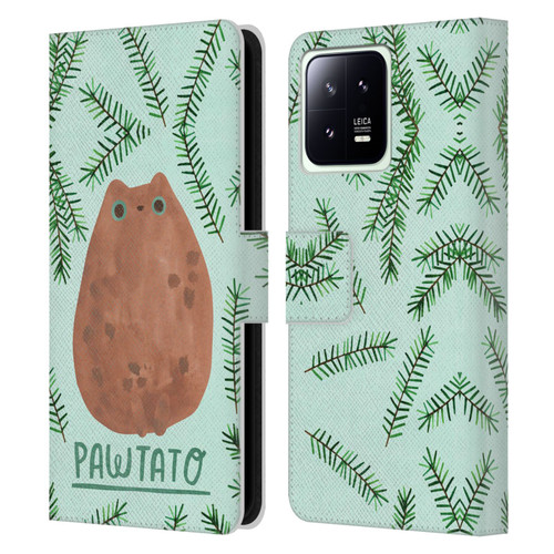 Planet Cat Puns Pawtato Leather Book Wallet Case Cover For Xiaomi 13 5G